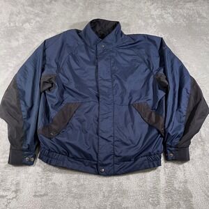 FootJoy DryJoys Windbreaker Jacket Mens Large Blue Houndstooth‎ Golf Lightweight